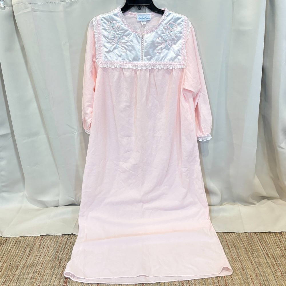 Vtg Night Time Creations Nightgown Oversized Small‎ 90s USA Lace Dainty 18960